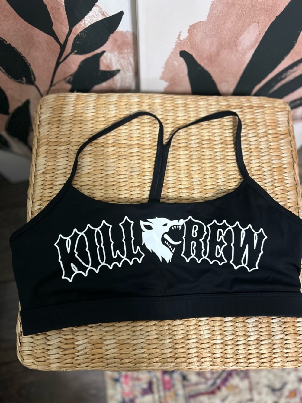 Black Graphic 'KILL CREW' Sports Bra